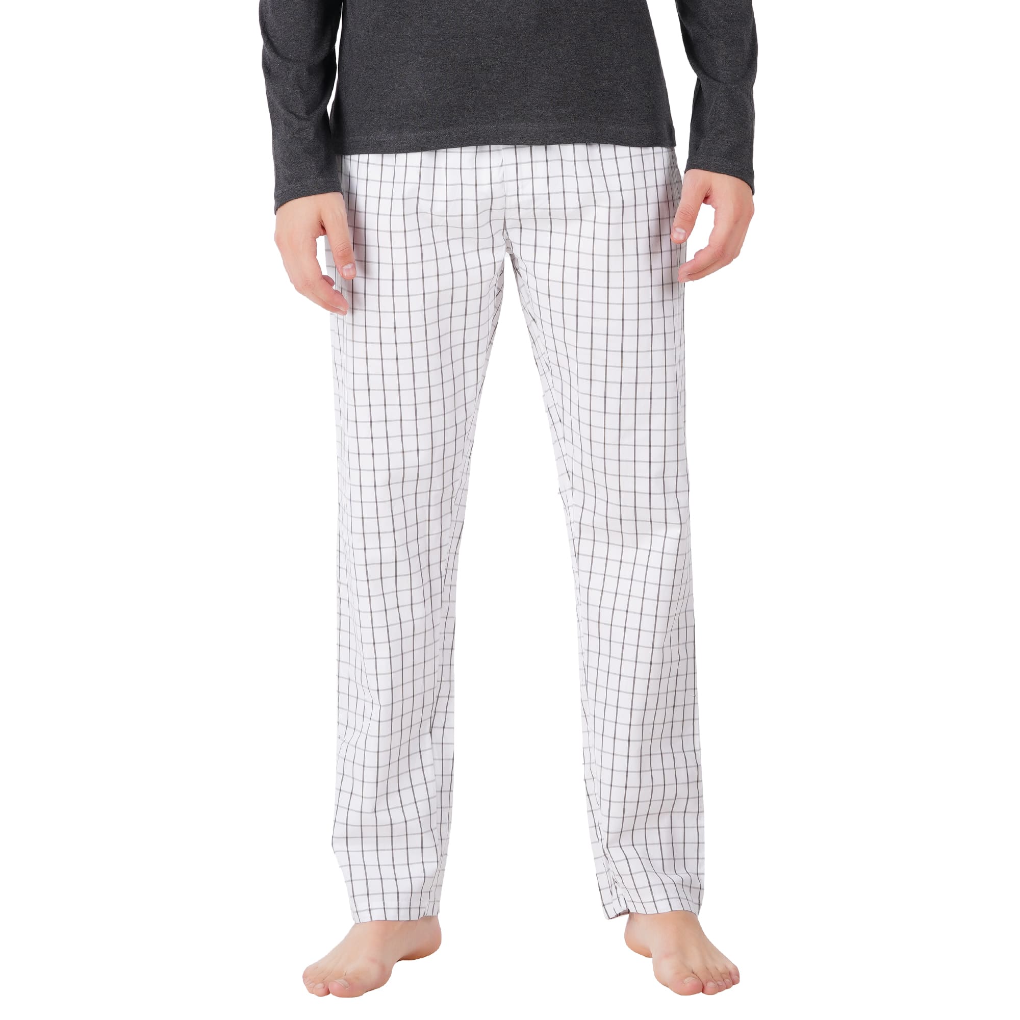 Men’s Cotton Nightwear Set (Grey & White) - Image 5